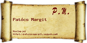 Patócs Margit névjegykártya